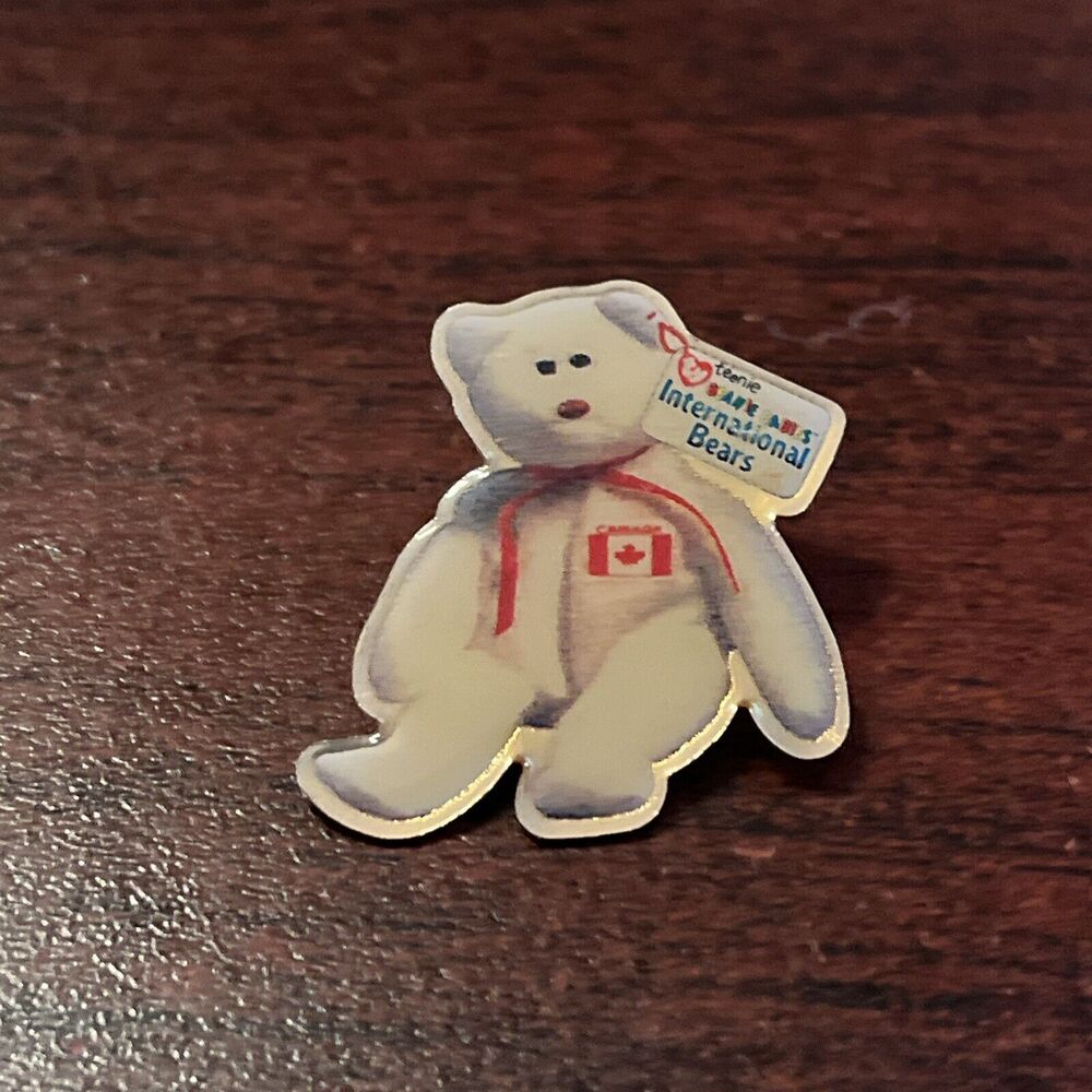 McDonald's Ty Teenie Beanie Babies International Bears‎ Maple Lapel Hat Pin